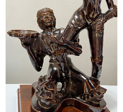 Escultura Antiga Casal Sambista Em Cerâmica