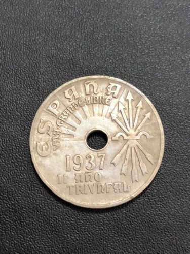 Moeda Antiga 1937 Espanha 25 Centimos