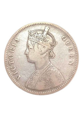 Antiga Moeda De Prata 1875 India 1 Rupia