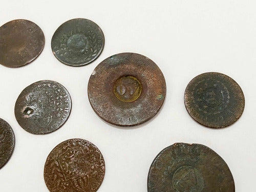 Lote Antigas Moedas Brasil Réis Bronze E Cobre