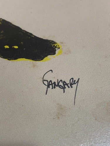 Quadro Antigo Decorativo Pop Art Banana Assinado