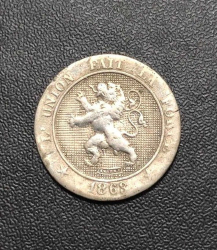 Moeda Antiga 1863 Bélgica 5 Centimes