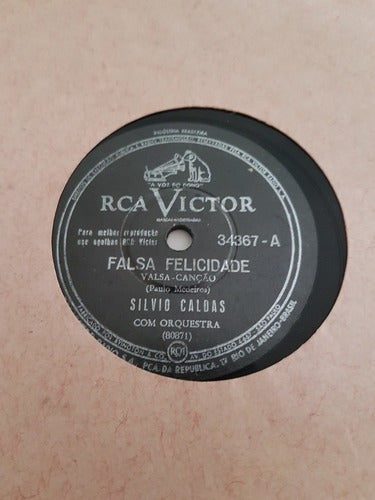 Disco Antigo 78 Rpm Silvio Caldas - Falsa Felicidade