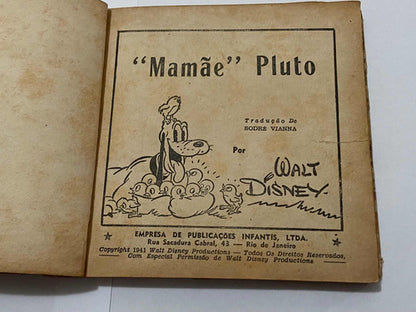 Livro Antigo Walt Disney 1941 Mamãe Pluto - Bem Conservado