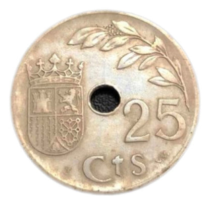 Antiga Moeda 1937 Espanha 25 Centimos