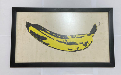 Quadro Antigo Decorativo Pop Art Banana Assinado