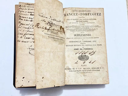 Dicionário Antigo Francês Português 1879 José Da Fonseca