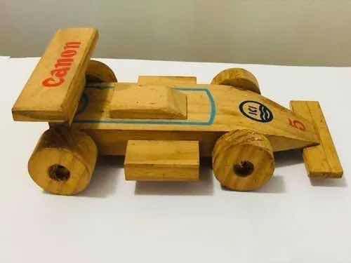 Carrinho Formula 1 De Madeira Brinquedo Antigo