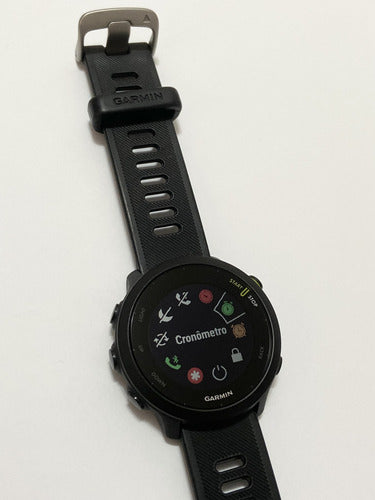 Relógio Garmin Forerunner 55 Preto Gps Monitor + Acessórios