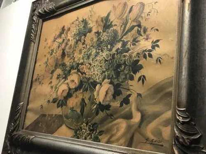 Quadro Antigo Assinado G. Guidi Flores Bela Moldura