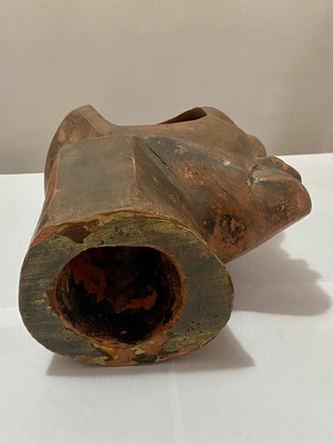 Escultura Cabeça Abstrata Em Cerâmica Antiga Rara