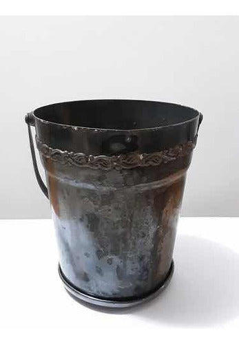 Antigo Balde Com Alça Prata 14cm