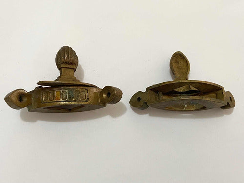 Antigas Peças Fixadoras Cantoneira Decorativas Em Bronze -l3