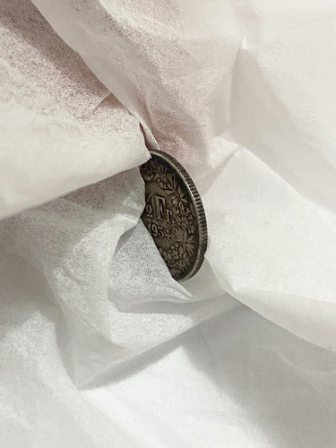 Antiga Moeda De Prata 1934 Helvetia 1/2 Fr Suiça