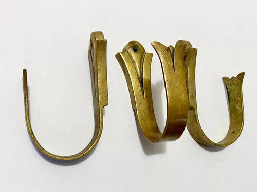Suportes Antigos De Bronze Para Cortina - 9cm Lote 3