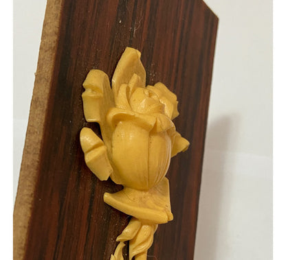 Quadro Painel De Madeira Com Flor Rosa Em Relevo - Alemanha