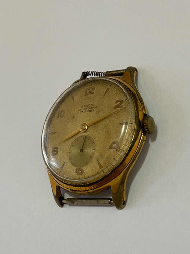 Relogio Antigo Exacto Antimagnetic 17 Rubis Dourado