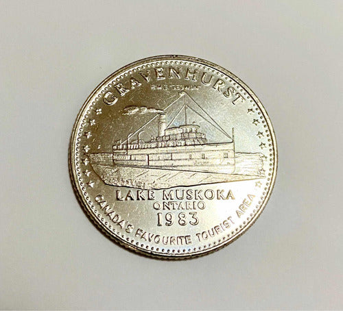 Antiga Moeda Comemorativa Canada Lake Muskova Ontario 1983