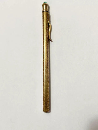 Antigo Porta Termômetro Início Século Xx Dourado Com Pedra