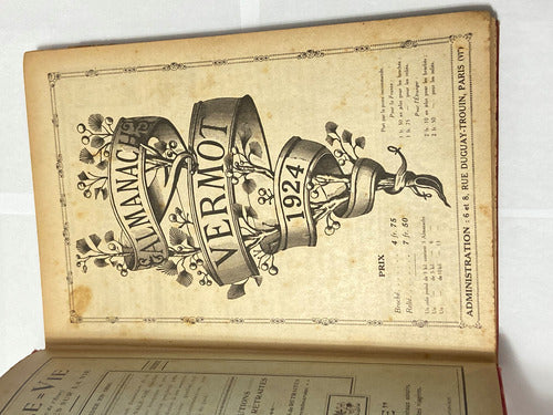 Antigo Livro Almanaque Vermot 1924 Paris