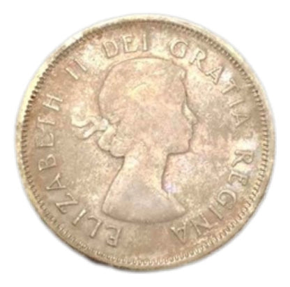 Antiga Moeda De Prata Canada 1959 25 Cents