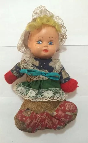 Antiga Boneca De Pano Grande 31cm