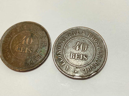 Moedas Antigas 40 Réis -  08 E 12