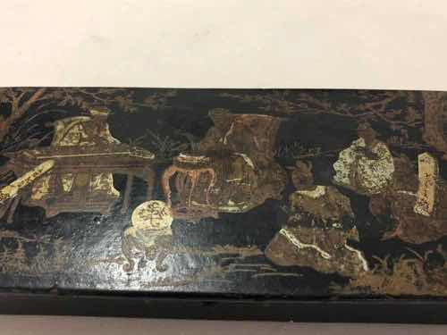 Caixa De Madeira Porta Joias Com Pintura Japonesa