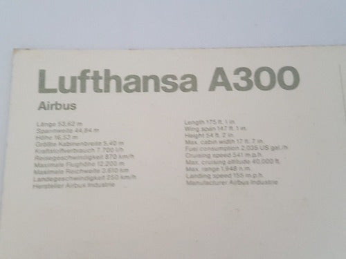 Cartão Postal Antigo Avião Lufthansa - 4 Cartões