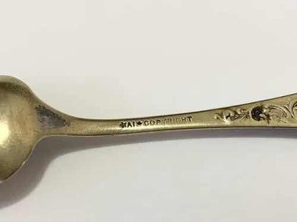 Talher Colher Antiga De Prata Com Imagem Barco