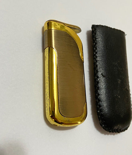 Isqueiro Antigo Dourado Com Capa