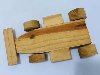 Carrinho Formula 1 De Madeira Brinquedo Antigo