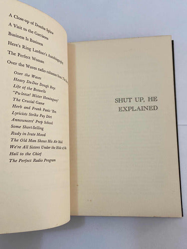 Livro Antigo Ring Lardner 1962 Shut Up, He Explained
