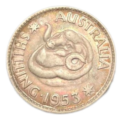 Moeda Antiga De Prata 1953 Australia 1 Shilling