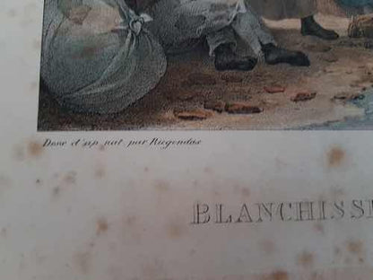 Quadro Litografia Antiga Deroi Rugendas Lavadeiras Rio 1835