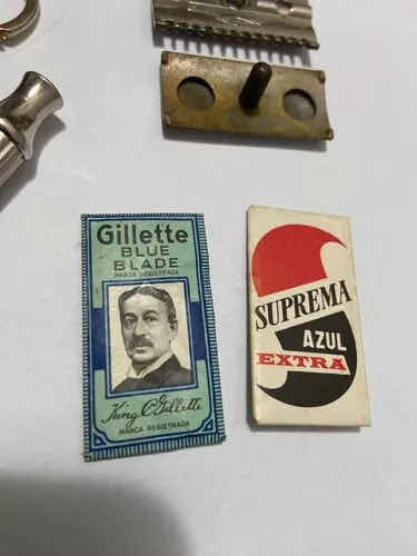 Antigo Barbeador Lâmina Gillette Blue Blade