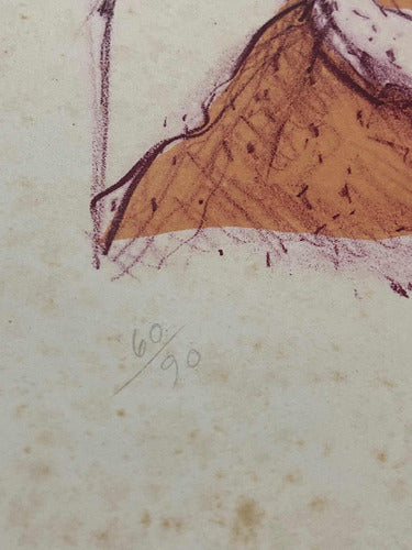 Quadro Gravura Antiga Mascara Negra Figura Feminina Assinada