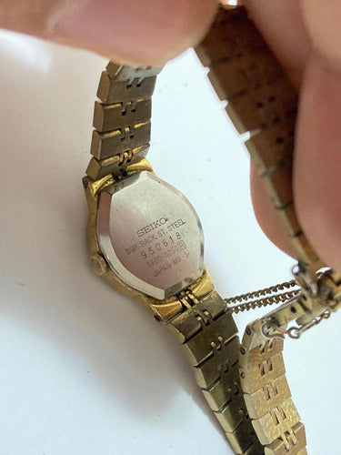 Relógio Antigo Seiko Quartz Dourado Japan 1400-0250