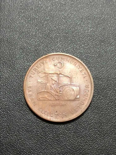 Moeda Antiga 1971 Turquia 10 Kurus Bronze