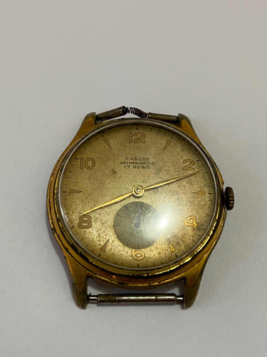 Relogio Antigo Exacto Antimagnetic 17 Rubis Dourado