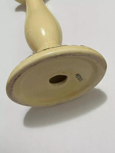 Castiçal De Porcelana Antigo Alemão Weiss Com Desenhos Flor