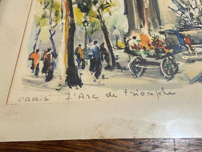 Quadro Antigo Paris Arco Do Triunfo Assinado Marius Girard