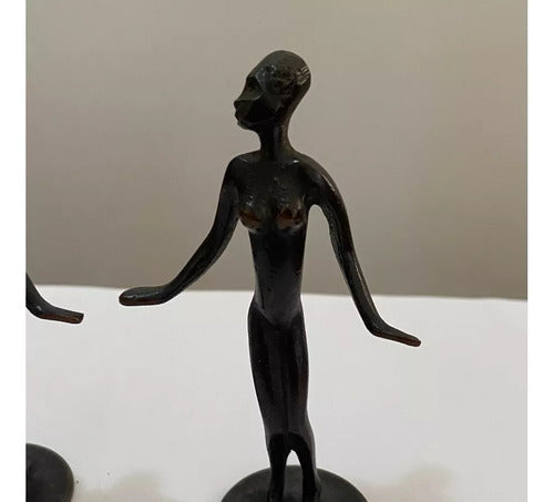 Escultura Art Noveau Antiga Bronze Figura Feminina