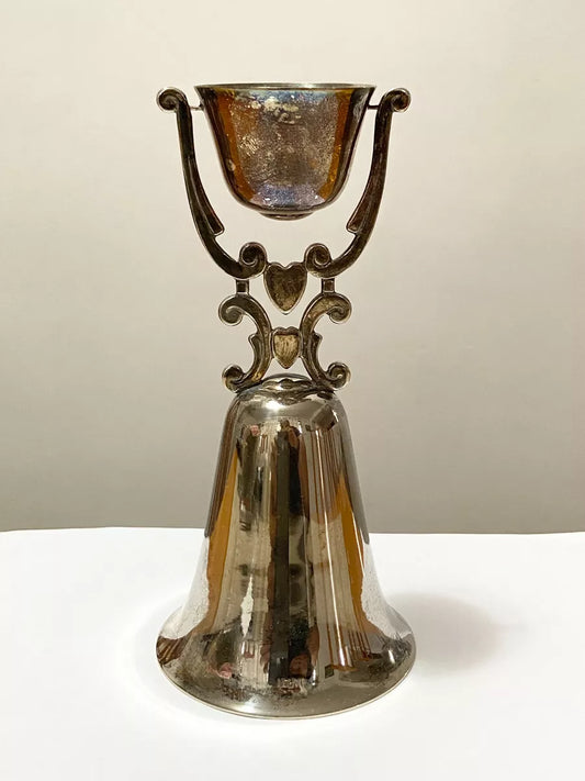 Antiga Raro Copo Cálice De Casamento Coração Cor Prata Prateado