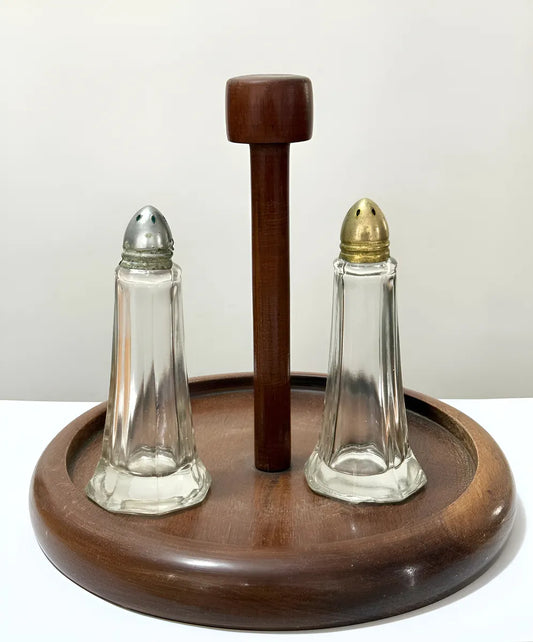 Antigo Porta Temperos Em Madeira Mogno Com Vidros