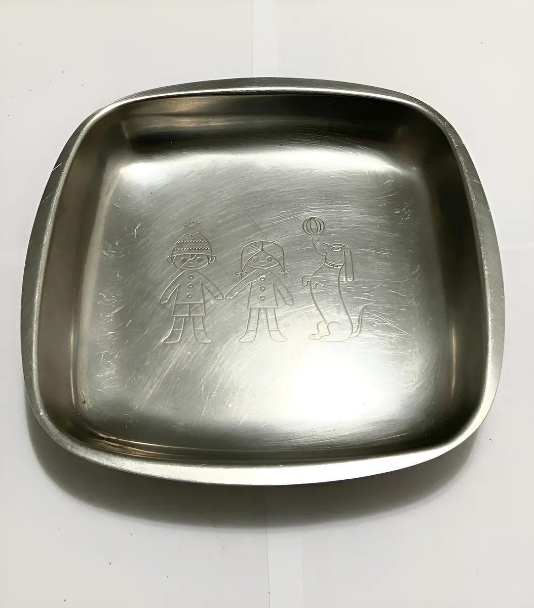 Antigo Prato Infantil Inox Hercules 18-8