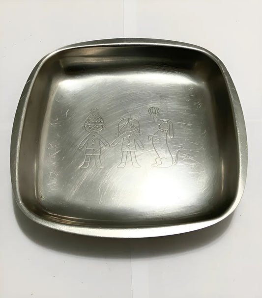 Antigo Prato Infantil Inox Hercules 18-8