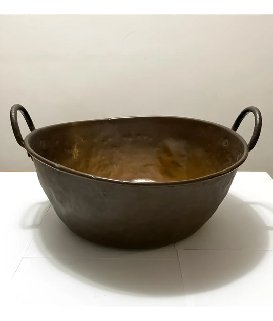 Caldeirão Antigo Em Cobre Com Alças 49cm