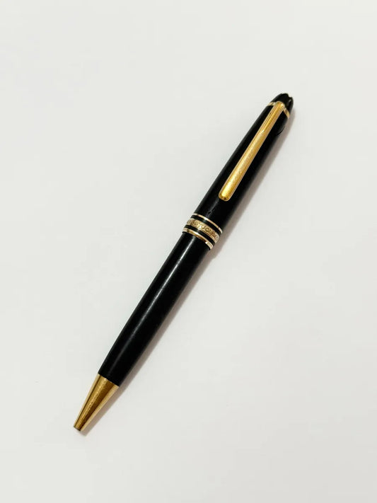 Caneta Antiga Montblanc Meisterstück Preta Detalhes Dourados