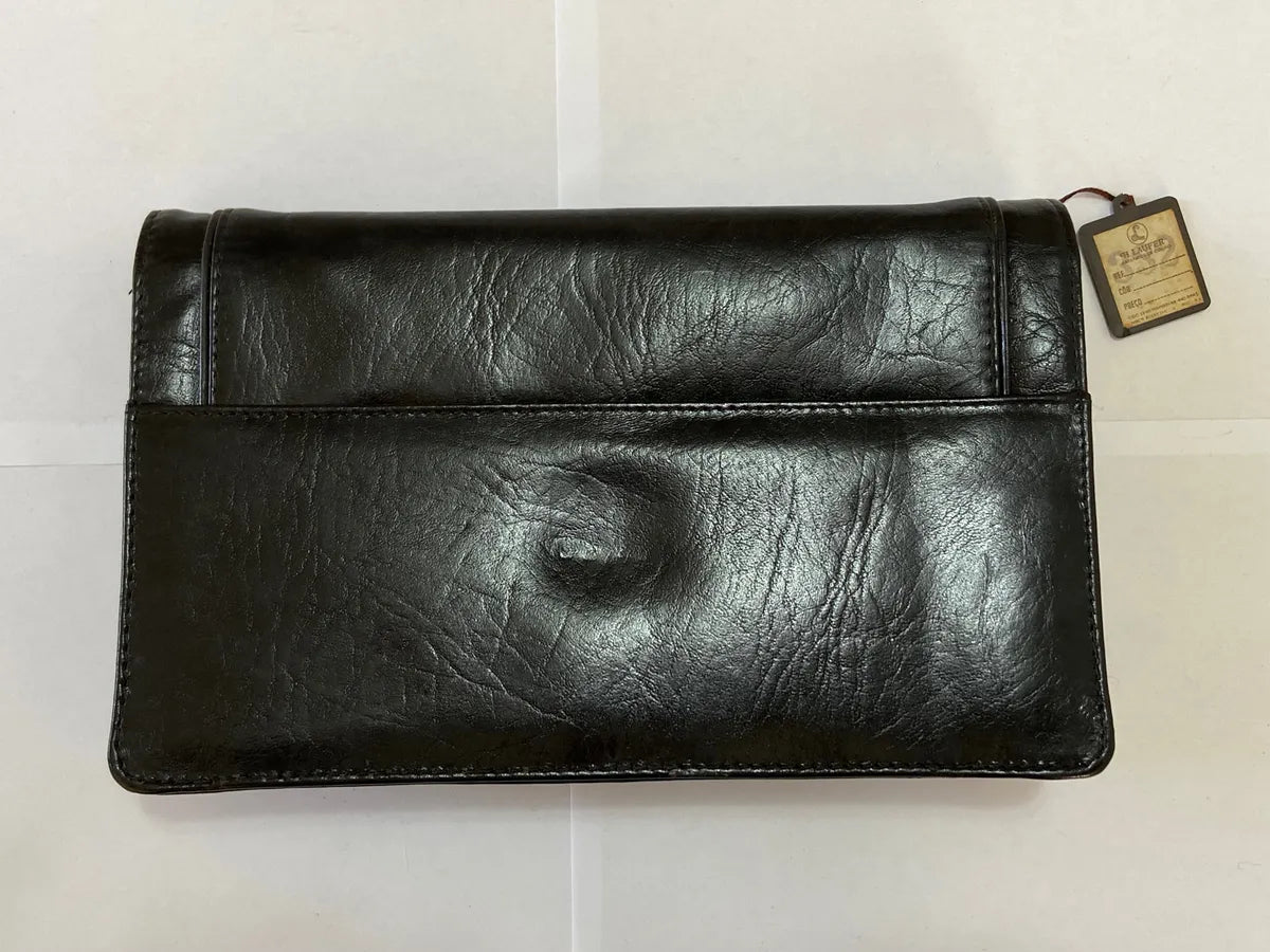 Carteira Clutch Antiga H. Laufer Couro Preto Preto